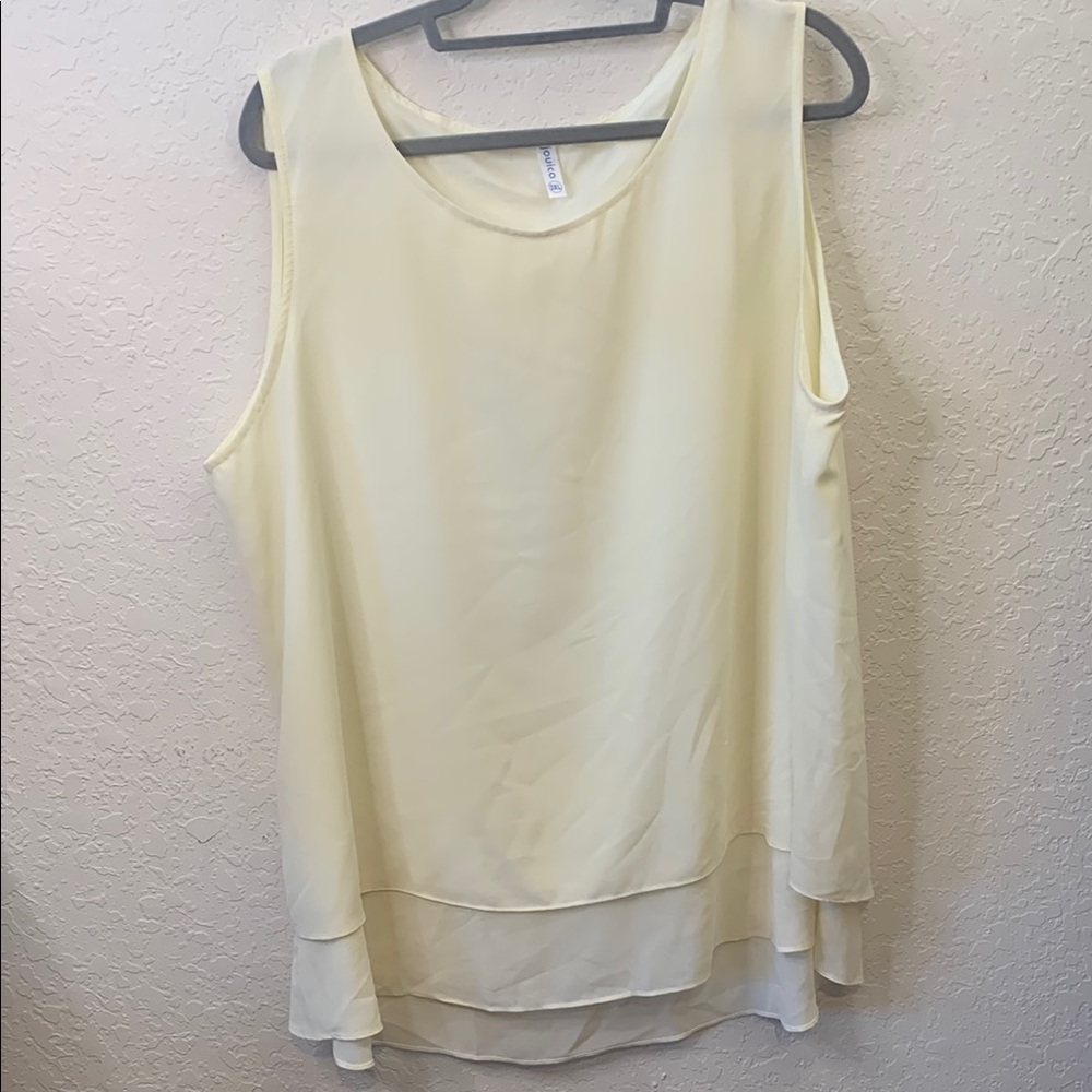 EUC Elegant Cream Sleeveless Top